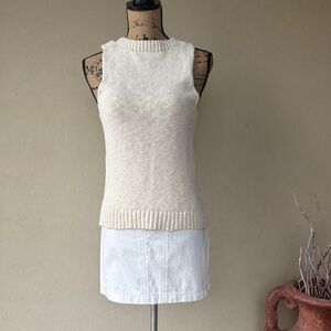 Tibi white denim skirt